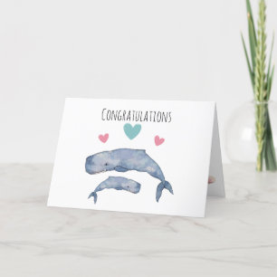 Glückwunschkarte für Mutter und Baby Whale Dankeskarte