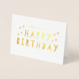 Glückwunschkarte "Happy Birthday" mit Goldfolie Folienkarte