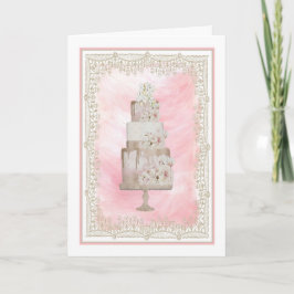Glückwunschkarte Hochzeit mit schönem Kuchen Karte