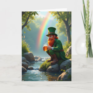 Glückwunschkarte mit Szene des Lucky Leprechaun Karte