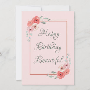 Glückwunschkarte Pink und Weiße Blüten Karte