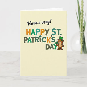 Glückwunschkarte Shamrock Bär zum St. Patrick's Da Karte