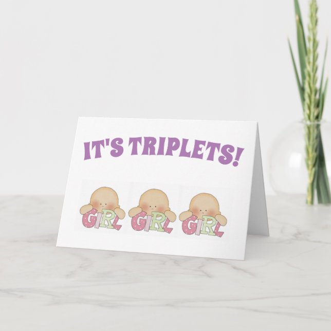 Glückwunschkarte - Triplets Drei Girls Karte (Vorderseite)