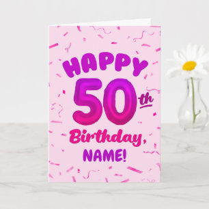 Glückwunschkarte zum 50. Geburtstag mit individuel Karte