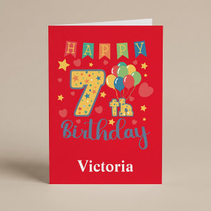Glückwunschkarte zum 7. Geburtstag Karte