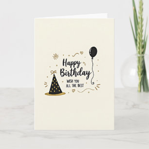 Glückwunschkarte zum Geburtstag mit goldenem Hut Karte