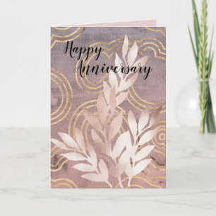 Glückwunschkarte zum Jahrestag mit roségoldenen Bl Karte