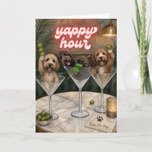 Glückwunschkarte zum Yappy Hour Hunde-Cocktail Hap Karte