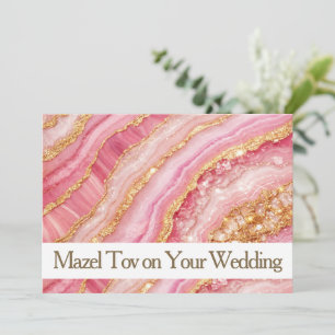 Glückwunschkarte zur Hochzeit, Pink Gold Achat, Lu Einladung