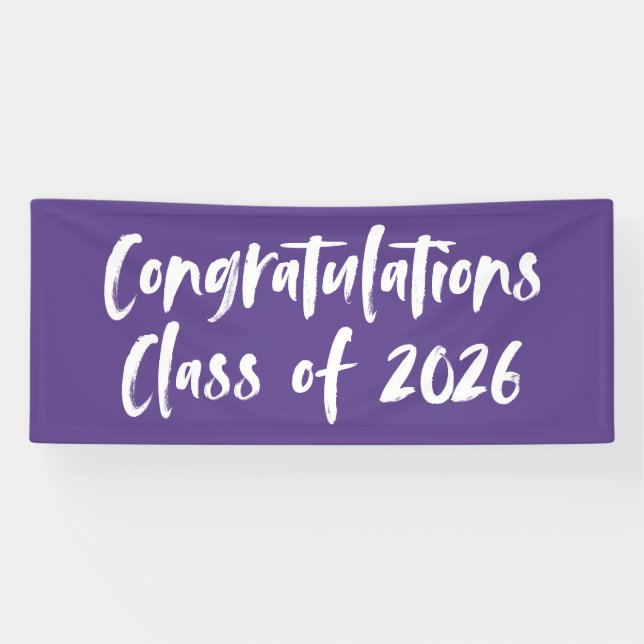 Glückwunschklasse des Lila Abschlusses 2025 Banner (Horizontal)