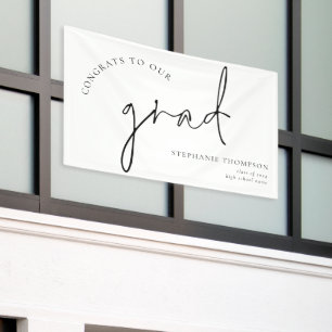Glückwunschs Grad Black Script Abschluss Announce Banner