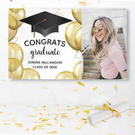 Glückwunschs Grad Foto Gold Ballon Custom Abschlus Banner