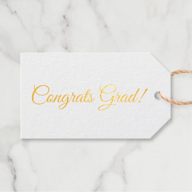 Glückwunschs grad gold-Skript Geschenkanhänger (Vorderseite (Horizontal))