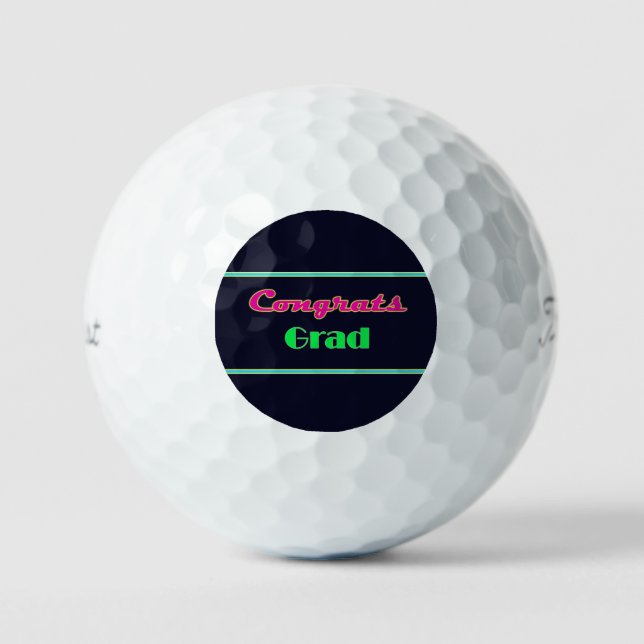 Glückwunschs Grad Neon Letters Golfball (Vorderseite)
