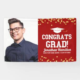 Glückwunschs Grad Red Gold Confetti Grad Party Fot Banner