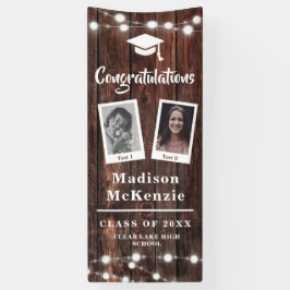 Glückwunschs Graduation Party Rustic Modern 2 - Fo Banner