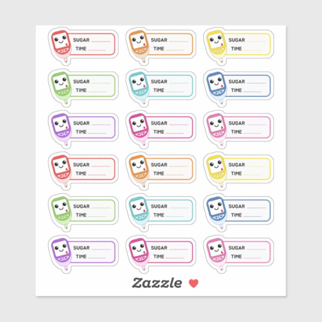 Glucometer Sugar Tracker Diabetic Tracker Labels (Blatt)