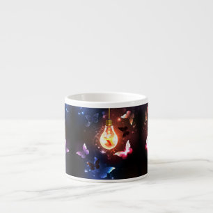 Glühbirne mit Nachtschmetterlingen Espressotasse