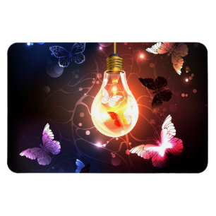 Glühbirne mit Nachtschmetterlingen Magnet