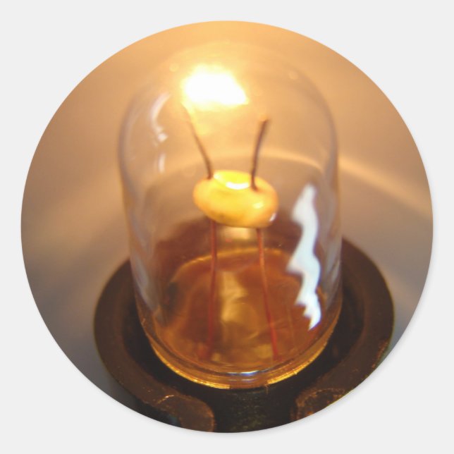 Glühbirne Runder Aufkleber (Vorderseite)