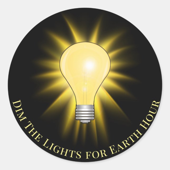 Glühbirne verdunkelt die Lichter der Erde Runder Aufkleber (Vorderseite)