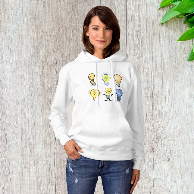 Glühbirnen-Charaktere Womens Hoodie (Von Creator hochgeladen)