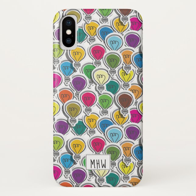 Glühbirnen Muster für kundenspezifische Monogramm- Case-Mate iPhone Hülle (Rückseite)