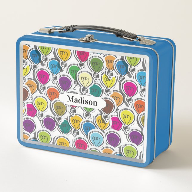 Glühbirnen Muster individuelle Name Lunch Boxen (Vorderseite)
