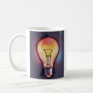 Glühbirnen Wasserfarben-Malerei, Glühbirne Kaffeetasse