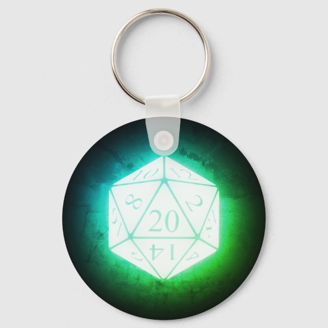 Glühen d20 Greenleaf Schlüsselanhänger (Vorderseite)