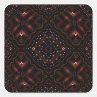 Glühen Dunkelheit Kaleidoscope Mandala Quadratischer Aufkleber