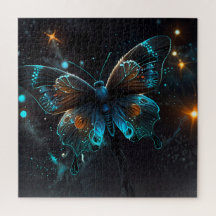 Glühen eines blauen Schmetterlings