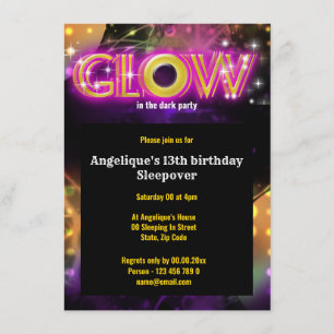 Glühen in den dunklen Kids glühen Party Einladung