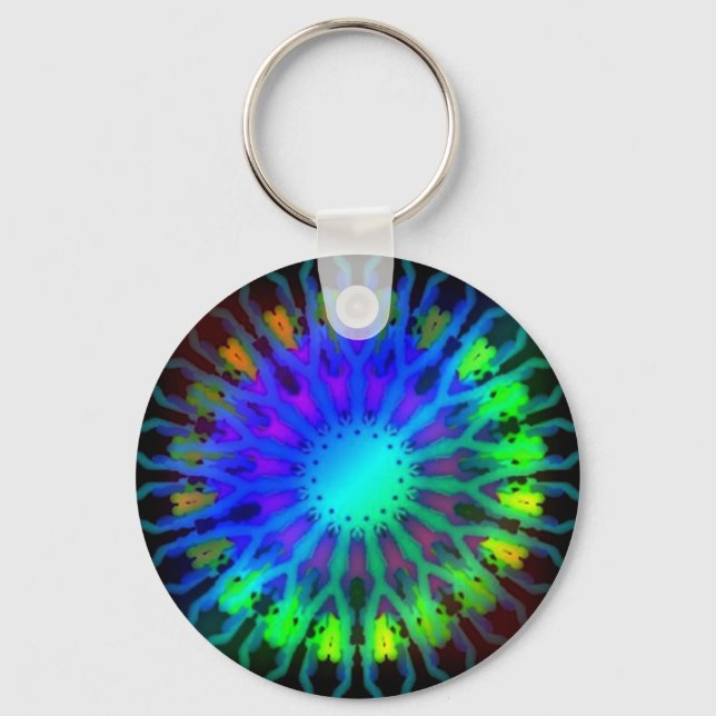 Glühen in der dunklen Kaleidoskopkunst Schlüsselanhänger (Vorderseite)