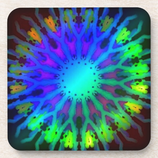 Glühen in die dunkle Kaleidoskopkunst Untersetzer (Vorderseite)