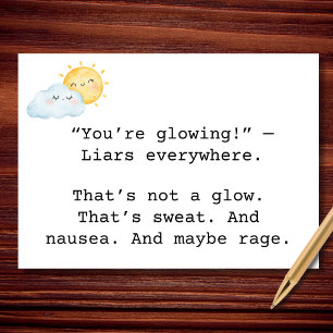 "Glühen" mit wütender Schwangerschaft Karte