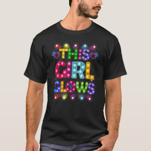 Glühen Sie dieses Mädchen glänzt Retro 80er Party T-Shirt