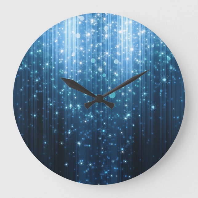 Glühend Abstrakt: Illuminierte Hintergrundkunst. Große Wanduhr (Vorderseite)