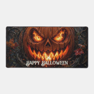 Glühendäugiger Kürbis Frohes Halloween Herbst Schreibtischunterlage