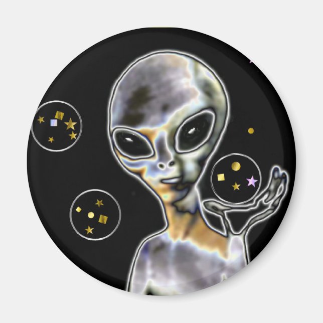 Glühende Alien - Magnet (Vorne)