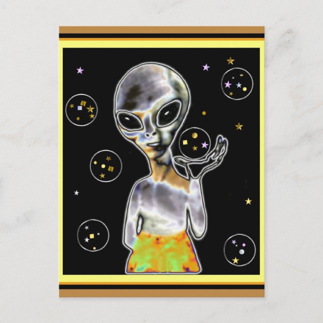 Glühende Alien - Postkarte (Vorderseite)