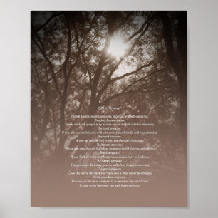 Glühende Bäume "tun es irgendwie" unterer Text Poster