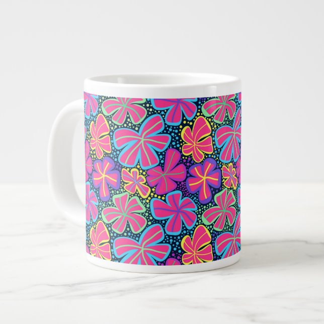 Glühende Blume 🌸 Kaffeespezialitäten Tasse (Vorderseite Links)