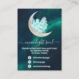 Glühende Crystal Moon Zauber Jar Kit Business Card Visitenkarte