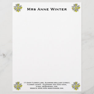 Glühende Daisy-Blume, anpassbarer Letterhead Briefkopf