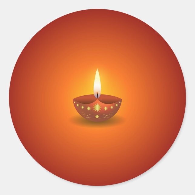 Glühende Diwali-Lampe Runder Aufkleber (Vorderseite)