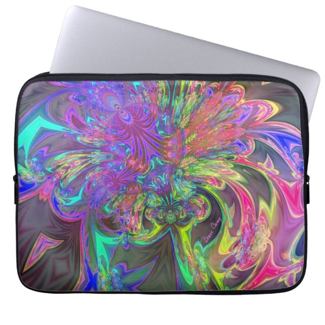 Glühende Explosion von Farbe- aquamarinem u. Laptopschutzhülle (Vorderseite)