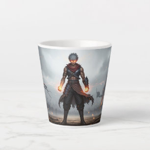 Glühende Fäuste   Dunkle Anime-Krieger-Tasse Milchtasse