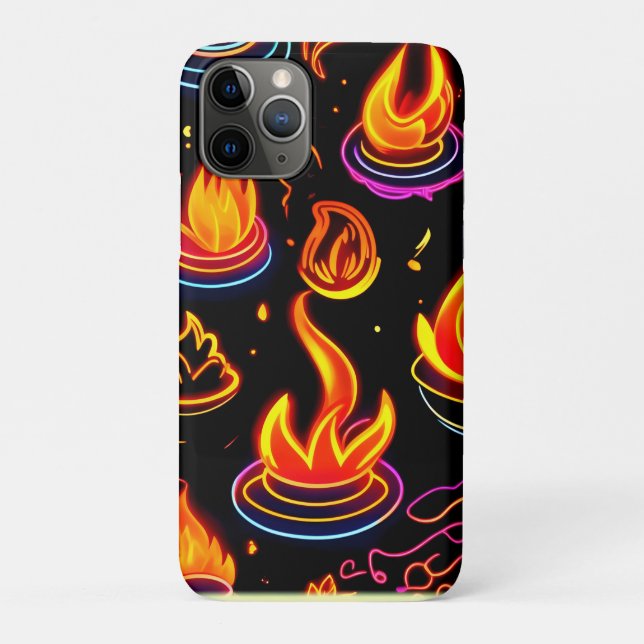 Glühende Flammensymbole auf dunkler Leinwand Case-Mate iPhone Hülle (Rückseite)