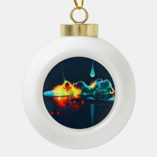 Glühende Flüssigkeitstropfen Keramik Kugel-Ornament